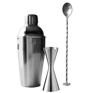 KALDIN 基本量酒器 30毫升 45毫升 + 科布勒搖酒器 550毫升 + 調酒匙 套組, 1組, 銀