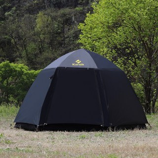 Karnik 六角圓頂帳篷 大型 含外帳, 黑色, 4人