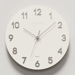 mooas 3D立體字體靜音掛鐘, 銀色