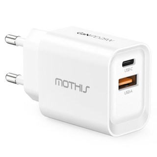 모디스 GaN PD 25W PPS 2포트 초고속 멀티 충전기 어댑터, 화이트, 1개