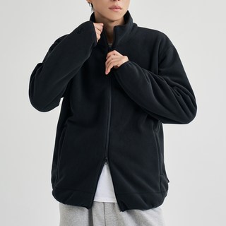 남녀공용 2WAY 오버핏 폴라플리스 집업 자켓