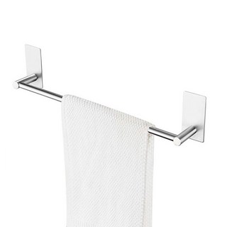 Banana Land 免鑽孔黏貼式不鏽鋼方形毛巾架, 1個, 銀色