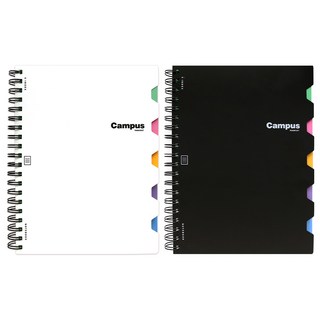 핑크풋 8000 캠퍼스 pp 인덱스노트 2종 세트, 화이트 + 블랙, 1세트