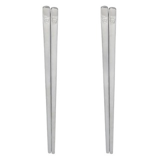 Willive 兔子貓咪磨砂兒童筷, 銀, 2雙筷子, 2個