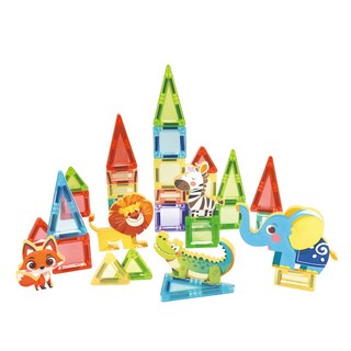 OKids 博士積木 口袋樂園動物森林磁力片, 多色混和, 1套