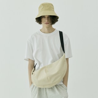 TERAWOOD 半月形素色日常斜背包, 米色