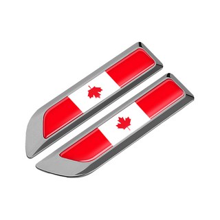 bebehome 多國旗幟車側金屬徽飾貼, 1套, 灰色加拿大