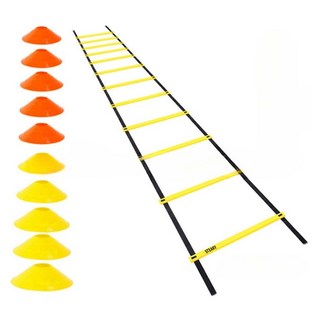 CS SOUL 足球敏捷性訓練梯 + 10個碟形錐套組, 1組, 隨機出貨