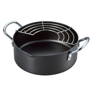 Quasi 日製油炸鍋, 1個, 黑色, 20cm