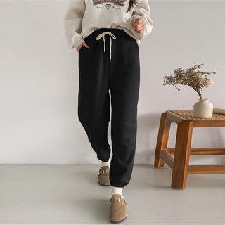 Borimam 內刷毛素色孕婦束口運動褲 J094