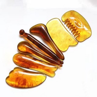 Celliving 多合一經絡刮痧按摩7件組, 琥珀色, 1套