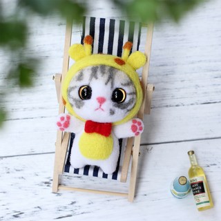 ARTJOY 羊毛氈動物娃娃DIY組, 1組, 長頸鹿頭飾貓咪款