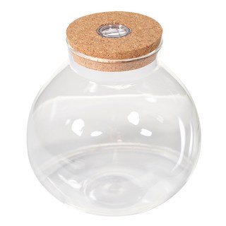 LED 圓球玻璃生態瓶花盆 1300ml, 1個