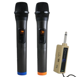 Q&T 即插即用U段1對2無線麥克風, 黑色, SY-T5315