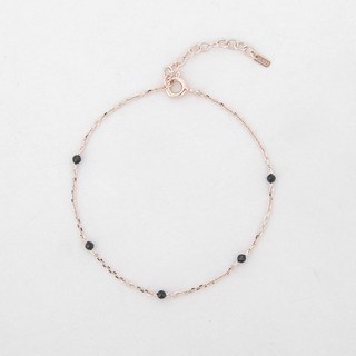 JUDY AND PAUL 女性用Gloria黑色尖晶石原石手鍊 B52221 + 3公分延長鏈