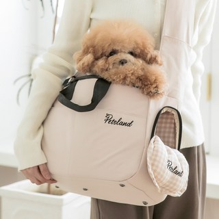 pets land 寵物舒適吊帶包, 米色, 1個