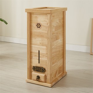 조은세상 고무나무 원목 쌀통 20kg, 네추럴, 1개