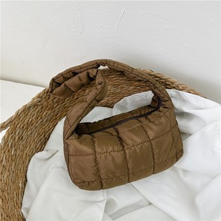 Hilio 迷你絎縫手提雲朵包, 棕色