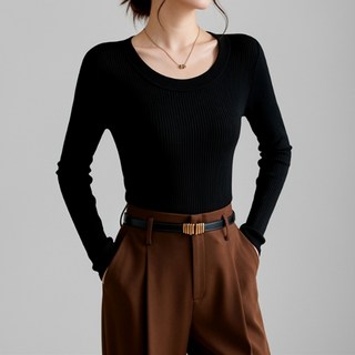 Sonio 女款層次圓領針織衫