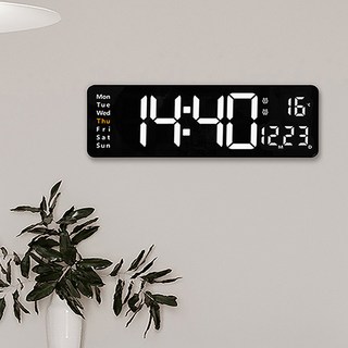 NEXONE LED長方形計時掛鐘 + 遙控器, 白色