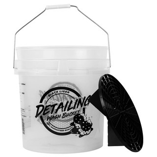 Black Liger 專業洗車桶 + 砂石過濾網套組, 透明白+黑色, 18L