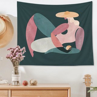 北歐插畫壁掛厚布織物海報 038 GT3001 + 夾子, 無畫框