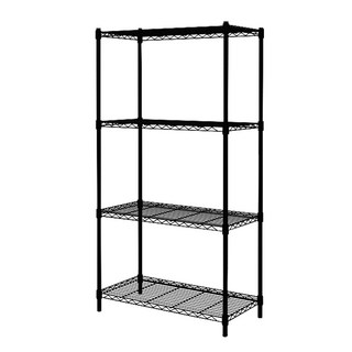 KI WISH 居家生活 質感4層輕型收納置物架 60 x 46 x 180cm, 黑色, 1組