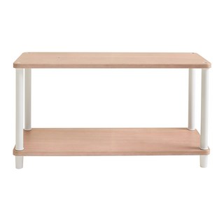 Room&Home 韓國製 Daily Round 方形層架 橡木白 800 x 300 x 430 mm 2層, 橡木色 + 白色