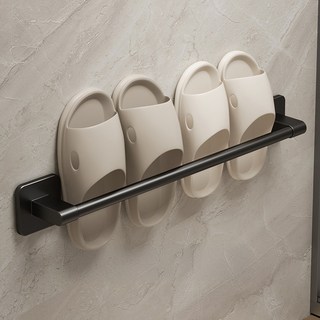 리빙공감 무타공 알루미늄 거실 욕실화 수건걸이, 블랙, 1개