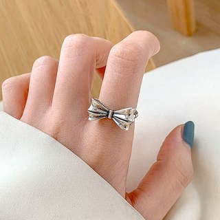 젤루나 여성용 리본 매듭 빈티지 심플 데일리 패션 오픈링 애끼반지