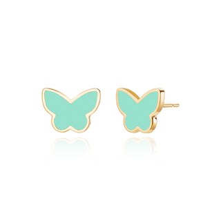 semijuwelry 女款 14K 戀愛蝴蝶耳環 + 購物袋