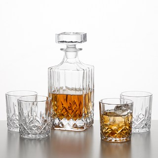 VINTORIO Whiskey Essential威士忌酒杯 4入+質感醒酒器, 1組