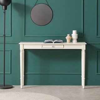 paroma 亞登希爾 復古圓柱腳單層纖薄抽屜玄關桌/邊桌, 奶油白