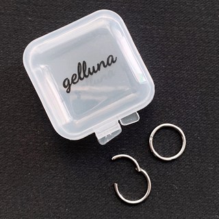Gelluna 手術鋼分段式按壓環形耳環 P-04 2入含收納盒 銀色 10mm