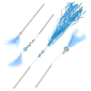 펫츠몬 고양이 플라워팝 와이어 스틱 장난감 4종 세트, 블루, 1세트