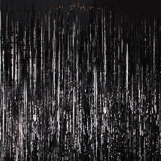 STUPID 派對流蘇鋁箔簾 3入, Black, 1個