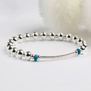 Shoveoff 925純銀 綠松石 圓珠 簡約日常手鍊 6mm SVB-230