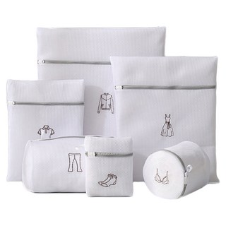 SallimTeriar 雙層洗衣袋6件組, 白色, 1組