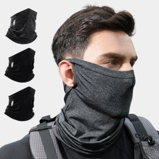 Primestone 防紫外線掛耳式多功能運動涼感面罩 4件組, 4個, 黑色