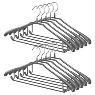 Back to Basics 西裝防滑塗層衣架, 10個, 灰色