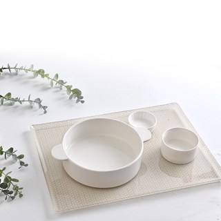 韓國製 Rohya 現代低款方形託盤 2入, 米色