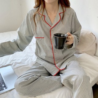 Eoripeul 女款居家服長袖睡衣上下套裝