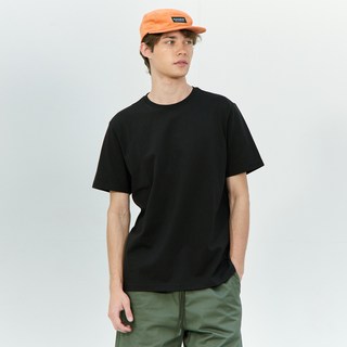 BASIC HOUSE 男女通用 20支棉 標準版型 短袖T恤 LATS0115, 黑色