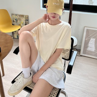 투데이앤룩 여성용 통기성 슈크림 데일리 코튼 반팔 티셔츠