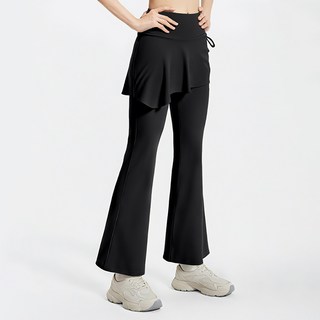 MarketA 女款圍裹裙層次喇叭緊身褲