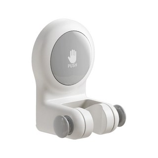 躬親 真空吸盤蓮蓬頭支架, 淡雅灰, 免釘免鑽, 角度可調節, 浴室用品, 7.2 x 5.2 x 10cm