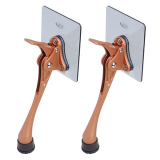 LIVINGiF 免鑽孔黏貼式一鍵馬蹄門擋組 橘金色 大, 2套