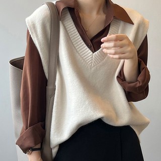 I'M MONG 女款Beo V領日常層次感針織背心