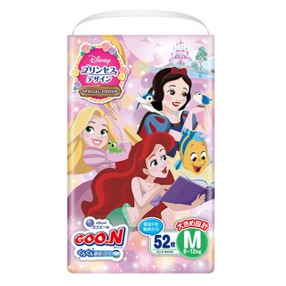 GOO.N 大王 elleair 艾黎艾爾 日本境內版 迪士尼公主紙尿褲/尿布 6~12kg, M, 52片