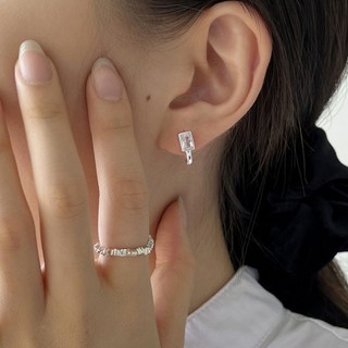 PEONIST 女性方形夾式耳環